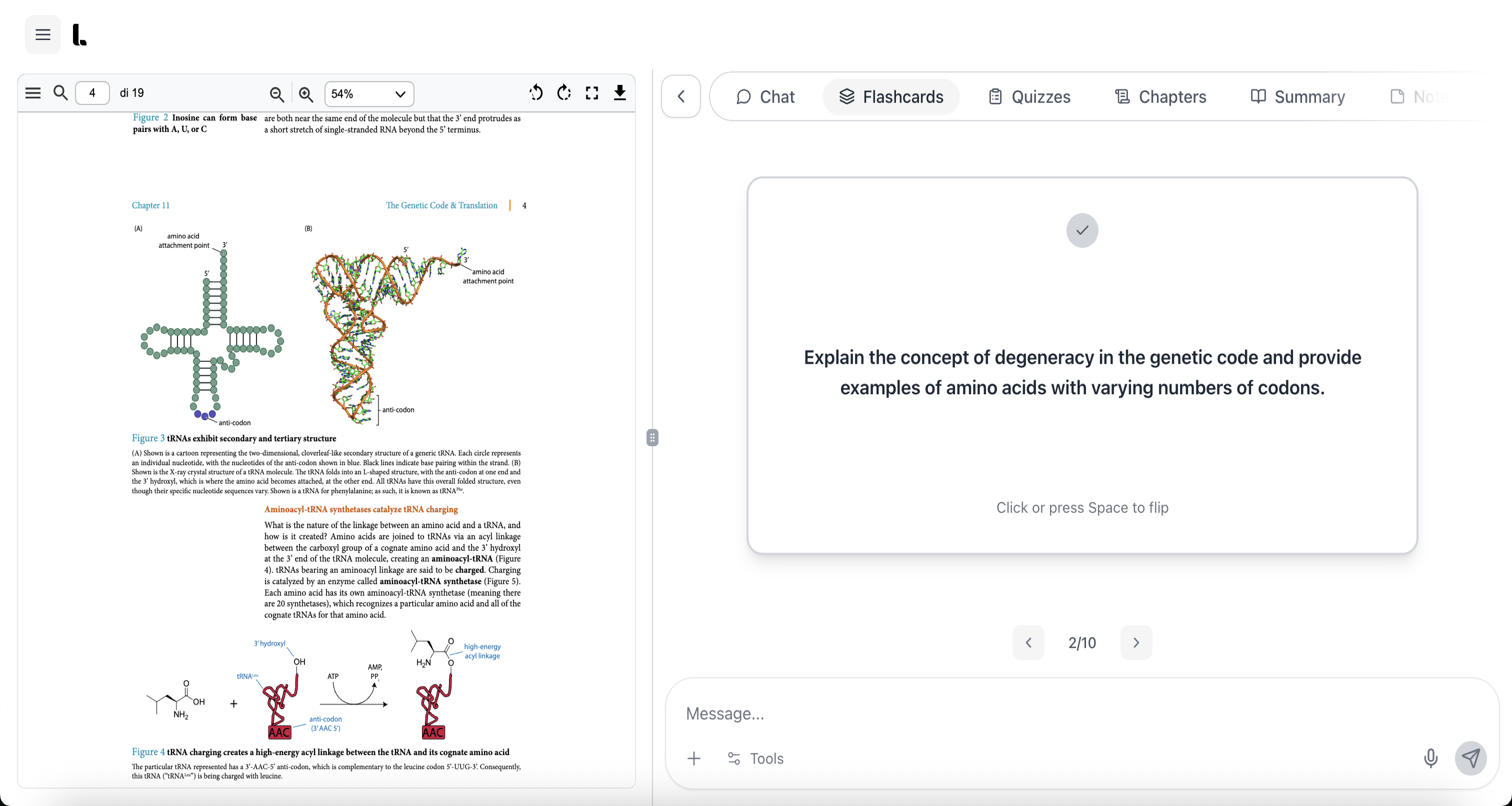 Generate Flashcards interface
